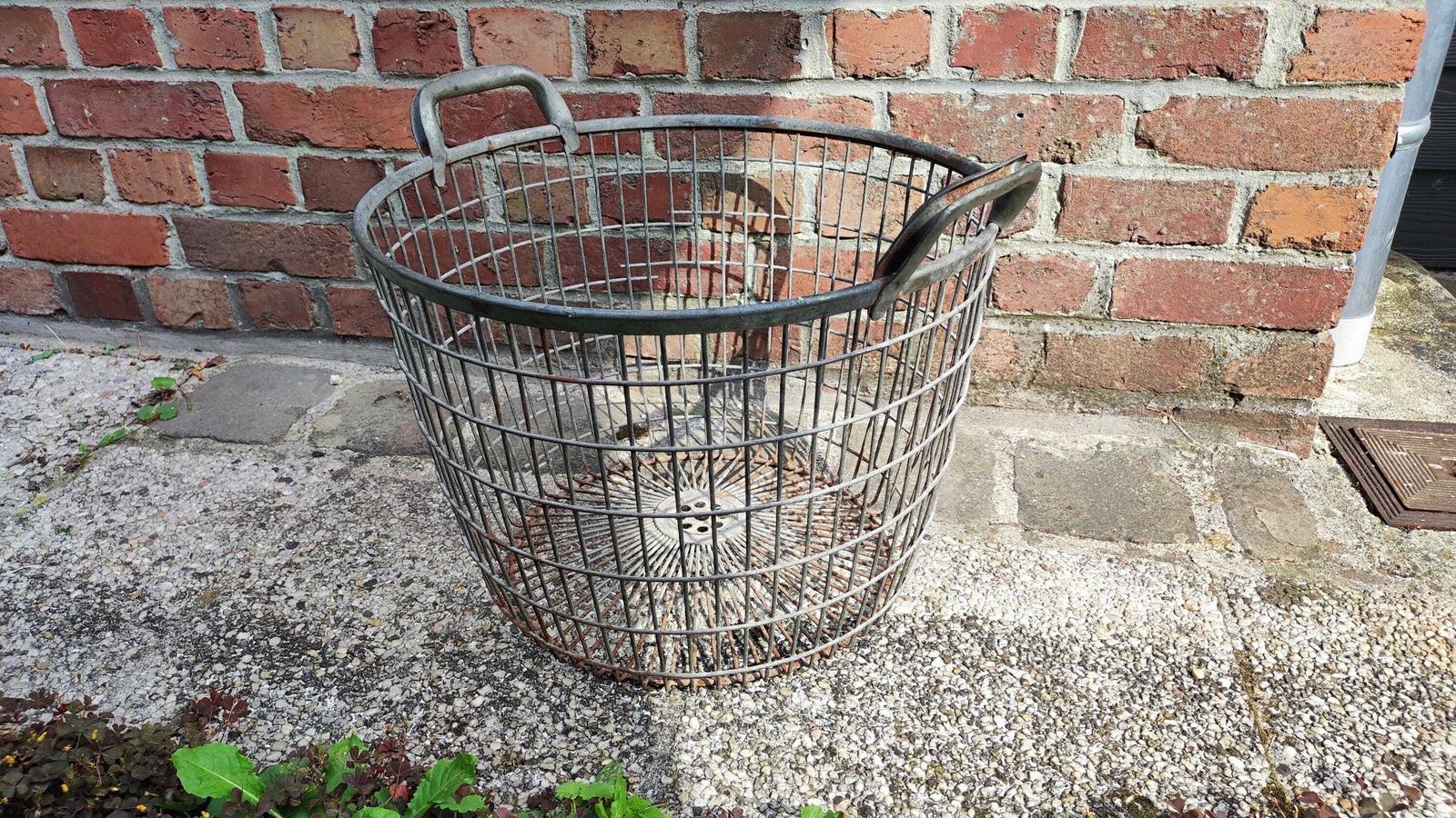 Vintage Galvanized Steel Large Rustic Fruit Harvesting Basket, Böco Germany photo buy