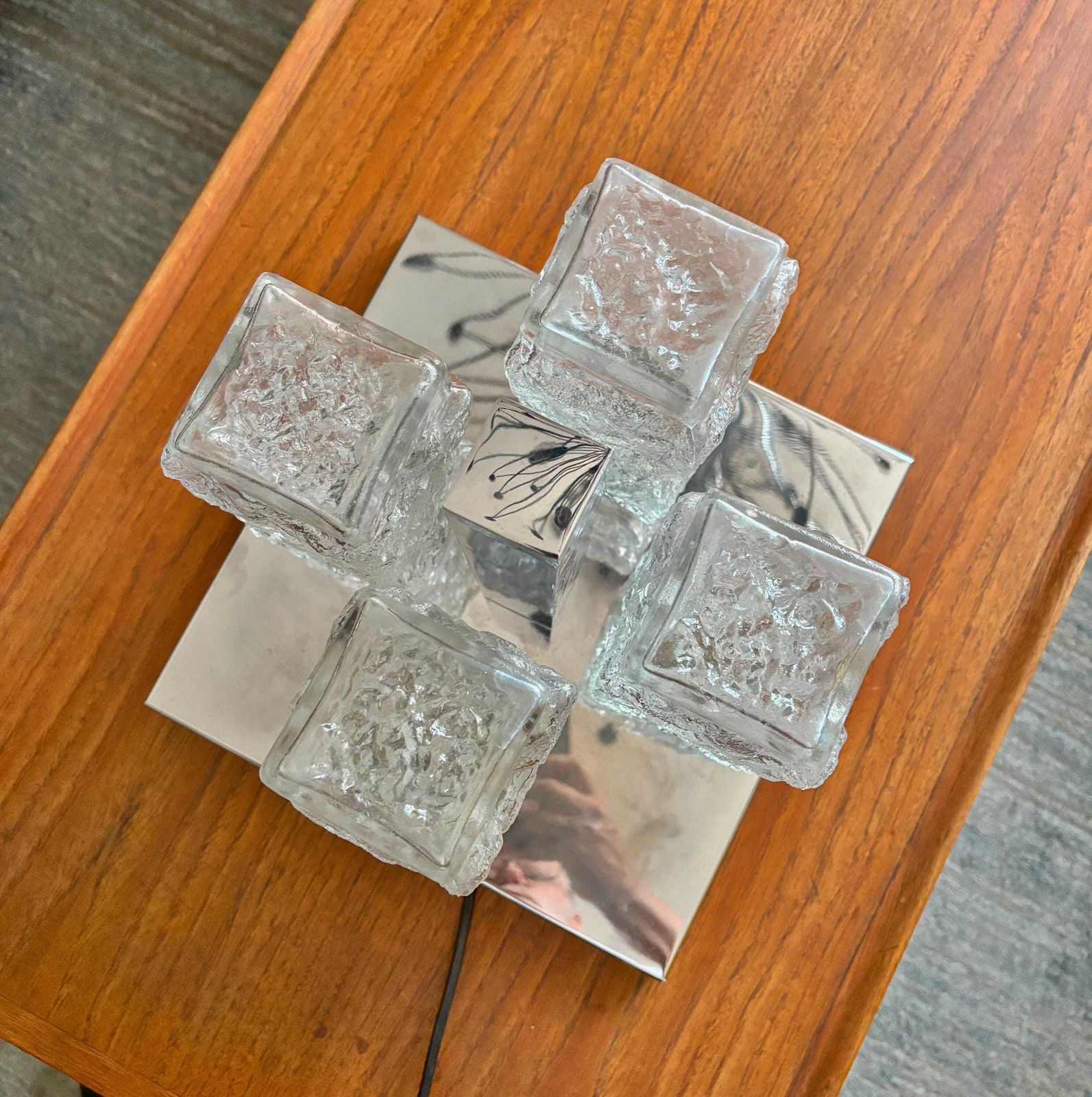 Hillebrand "Ice Cube" Plafondlamp photo vintage