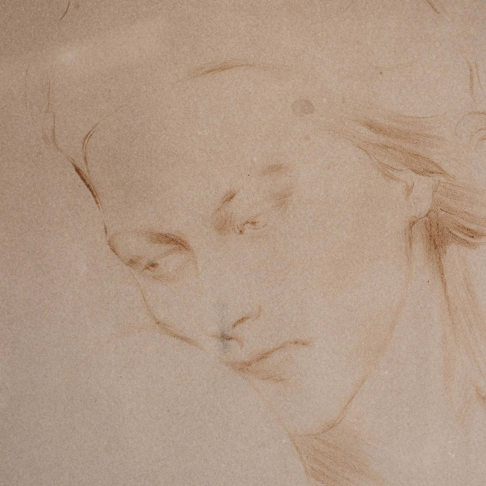 Female Portrait Study Drawing   Signed   19th Century photo furniture