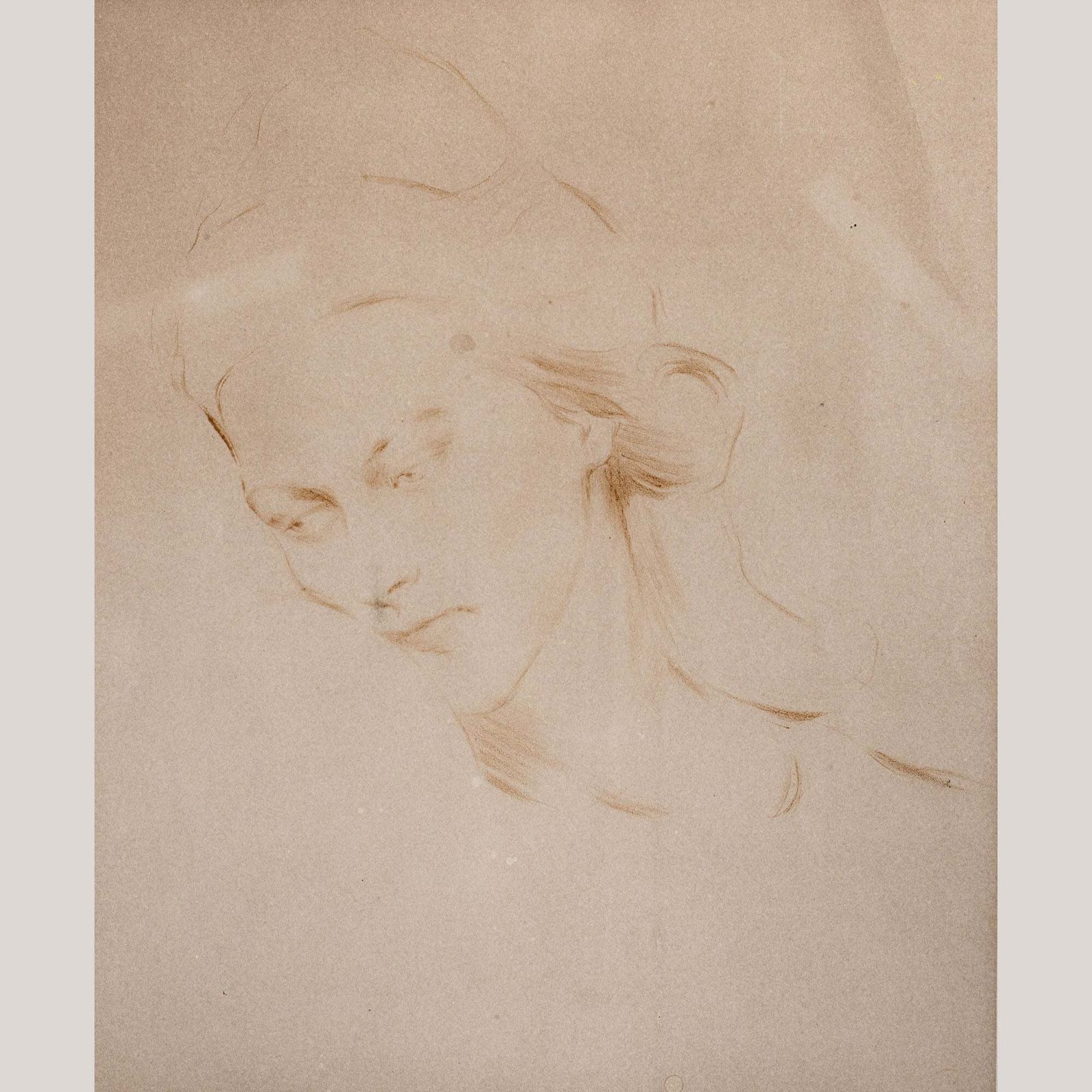 Portreitstudie van een vrouw, gesigneerd, 19e eeuw photo Kunst