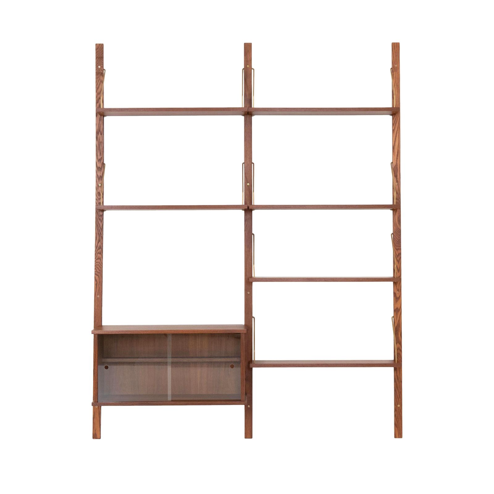 Teakhouten modulaire wandkast, Deens design, jaren 1960, gemaakt in Denemarken