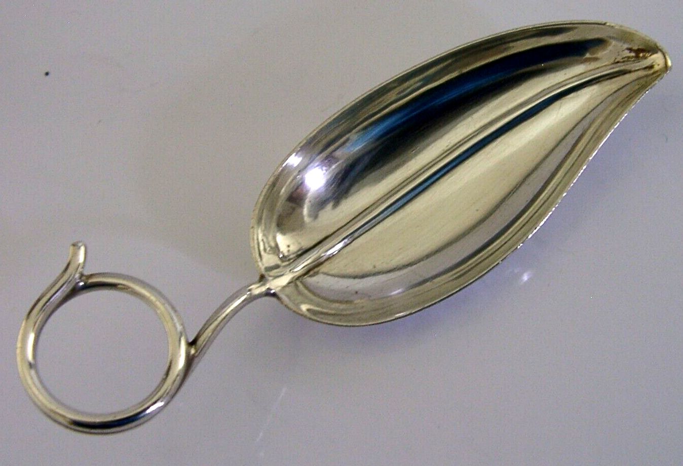 Bijzondere sterling zilveren bladvormige theelepel ca. 1930, Amerikaans antiek