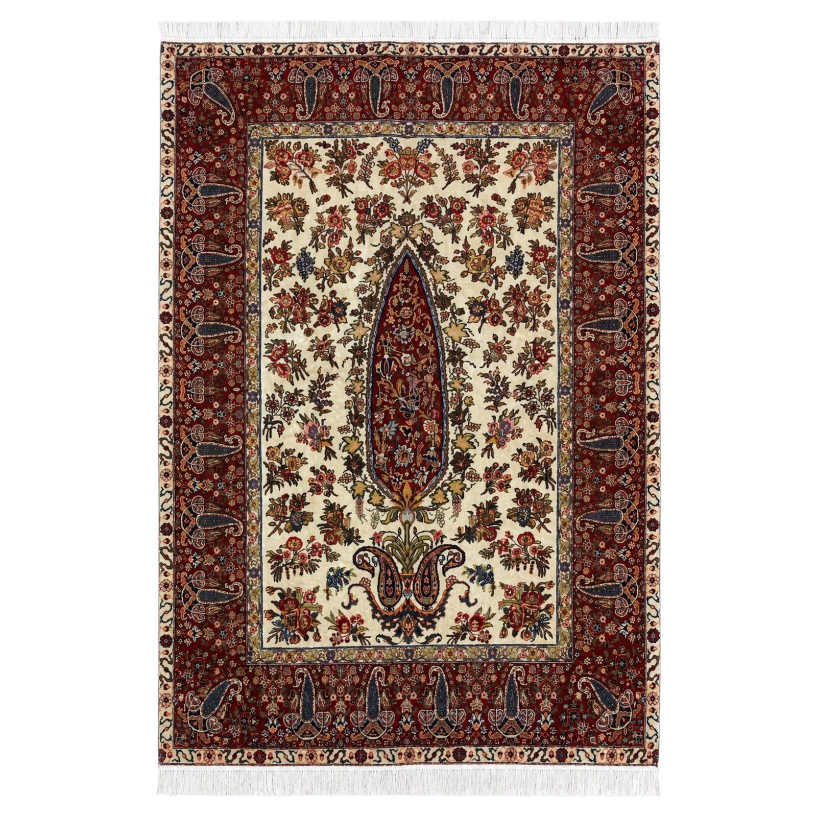 Luxury Hand Knotted Turkish Tree Of Life Rug 134 × 196 Cm Wool & Cotton Carpet