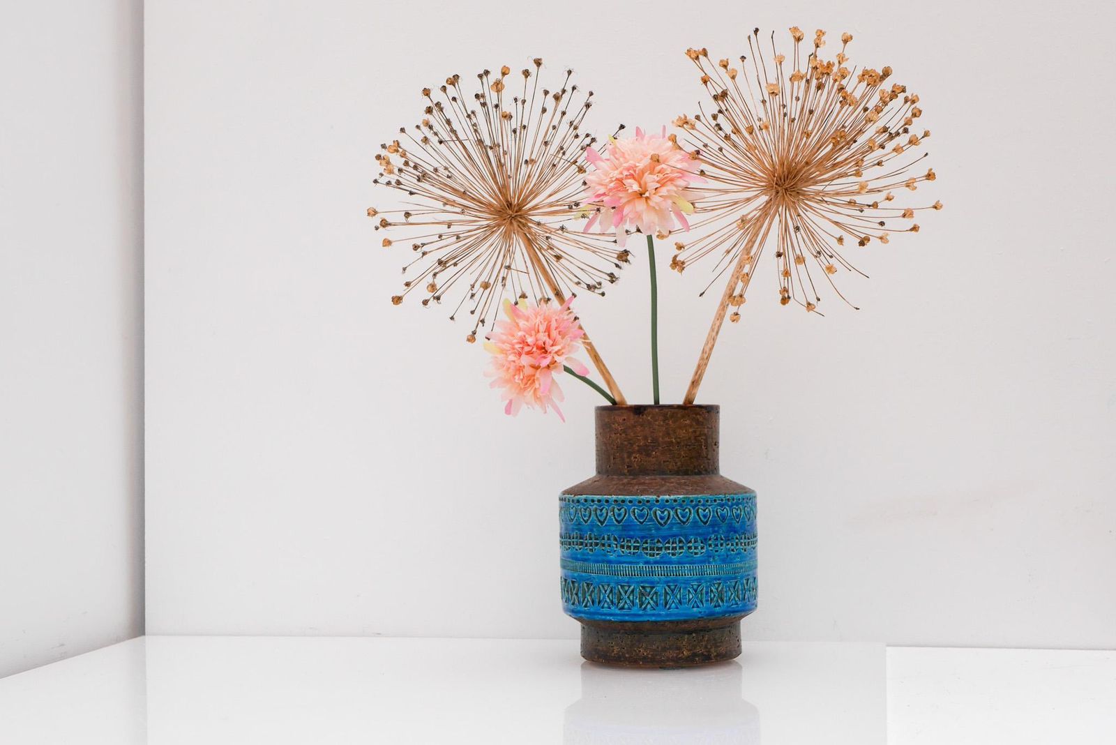 Bitossi Pottery Vase, Rimini Blue, By Aldo Londi, Italy photo vintage