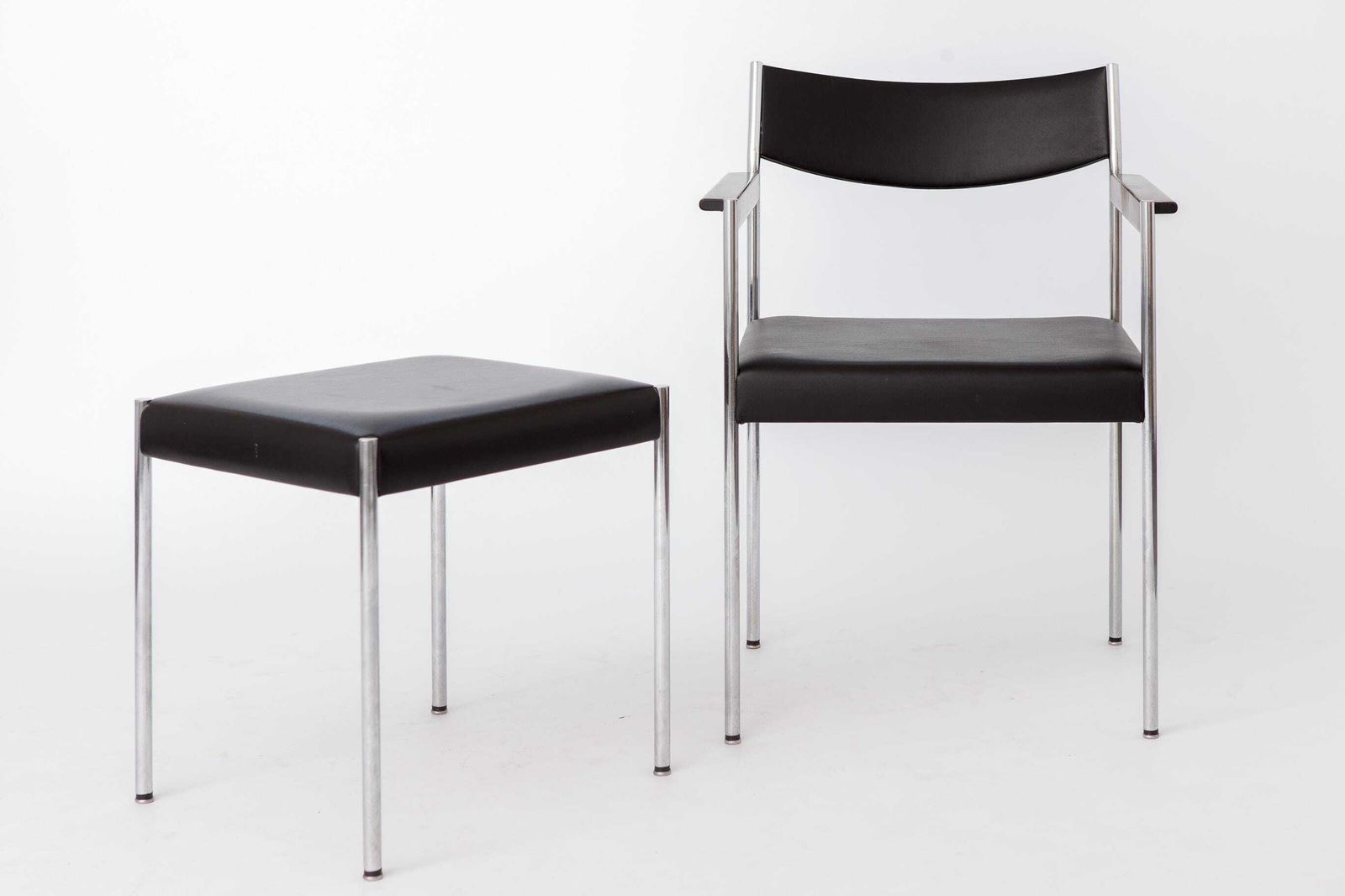 Edlef Bandixen Fauteuil & Kruk Voor Kusch + Co | Bauhaus Lounge Set | Duitsland, jaren 1970 photo Meubels