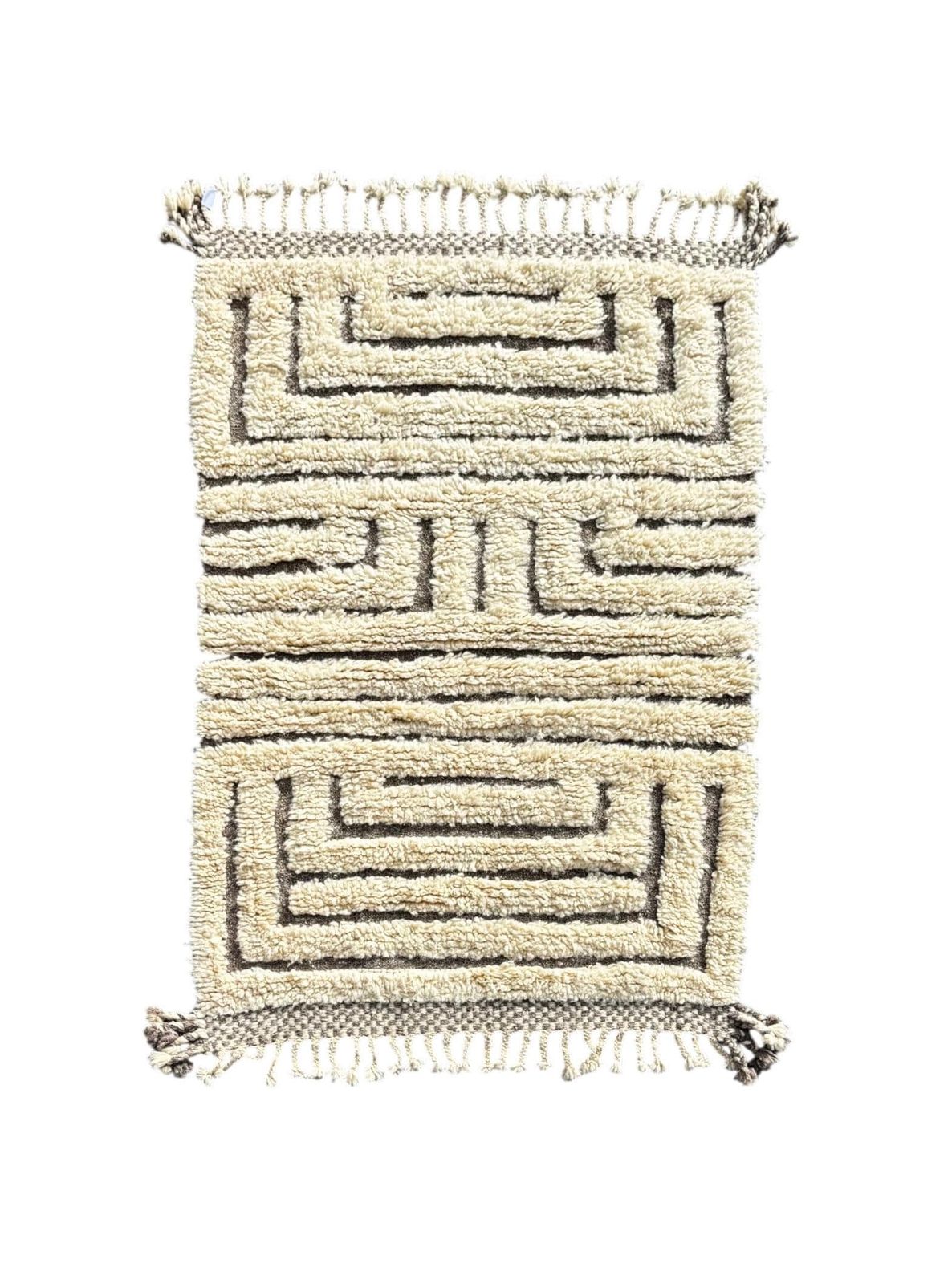 Small Handmade Moroccan Mrirt Wool Rug 100x160 Cm– White Minimal Geometric Design – Luxury Berber Area Rug – Modern Boho Home Decor photo furniture