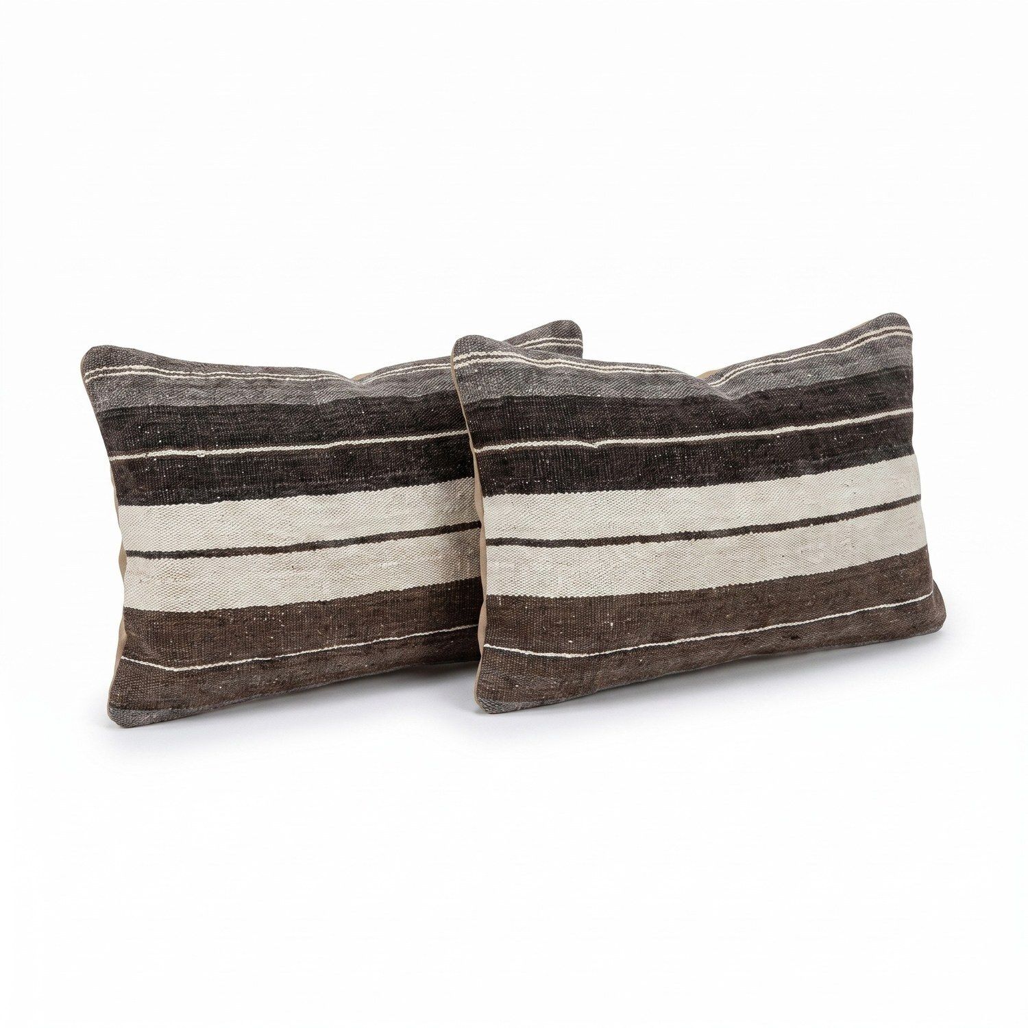 Oushak Kilim Lumbar Kussenhoes 40 x 60 cm, Set van Twee photo for sale
