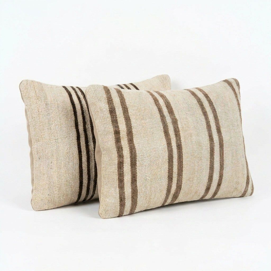 Turkische Kilim Lumbarkussenhoes 40 x 60 cm, Set van Twee photo for sale