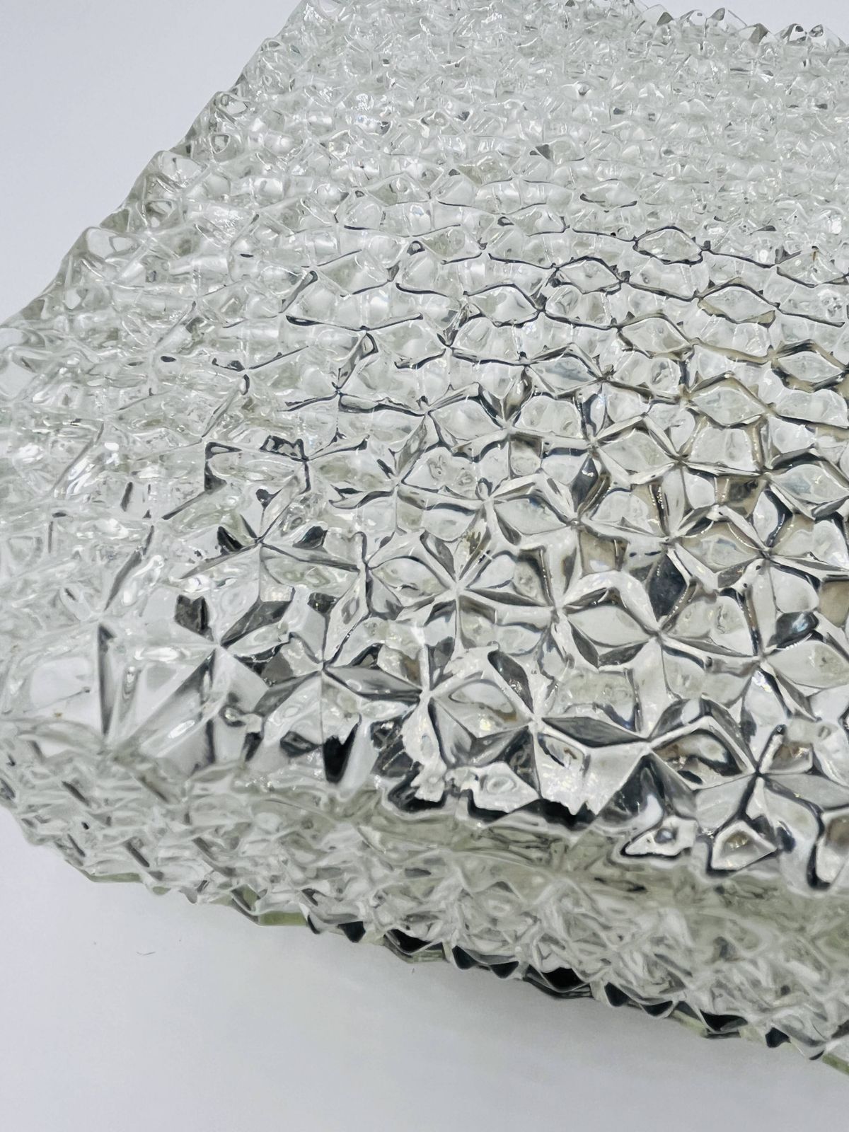 Vierkante Plafondlamp RZB Bamberg Geslepen Glas Sterren photo for sale