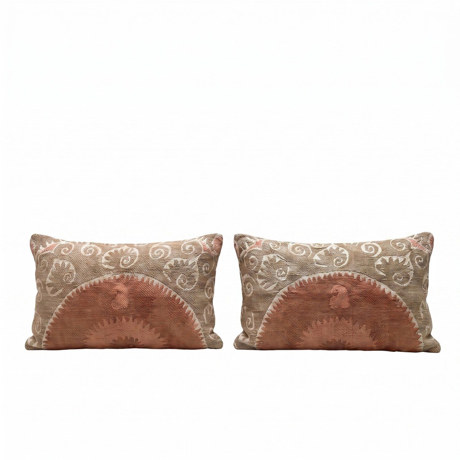 Uzbek Suzani Bedding Pillow Cover 43 X 76 Cm   Set Of Two