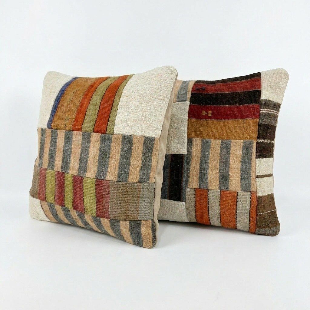 Oushak Kilim Kussenhoes 49 x 50 cm, Set van Twee photo furniture