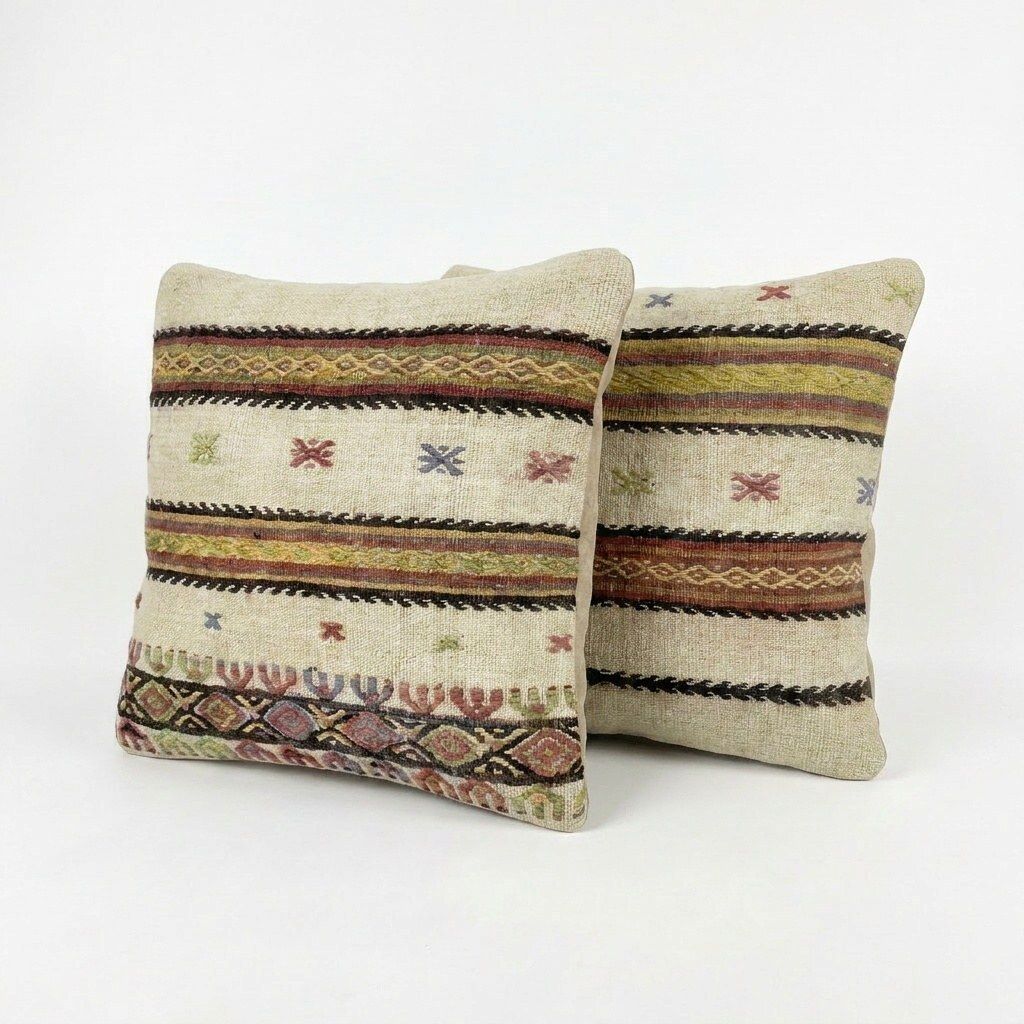Oushak Kilim Kussenhoes 50 x 50 cm, Set van Twee photo furniture
