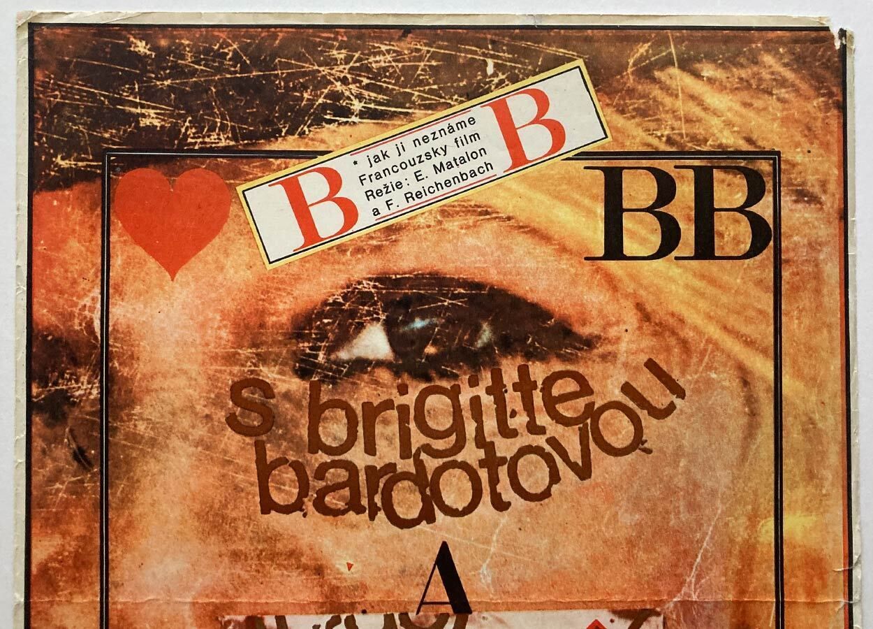 Brigitte Bardot, Original Movie Poster, Zdeněk Ziegler, 1970, Czech Genuine Vintage Print photo furniture