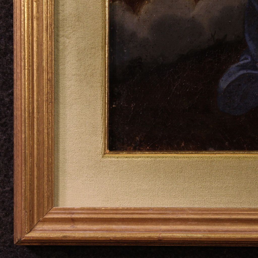 Antiek Italiaans schilderij – Christus met engelen, 17e eeuw photo vintage