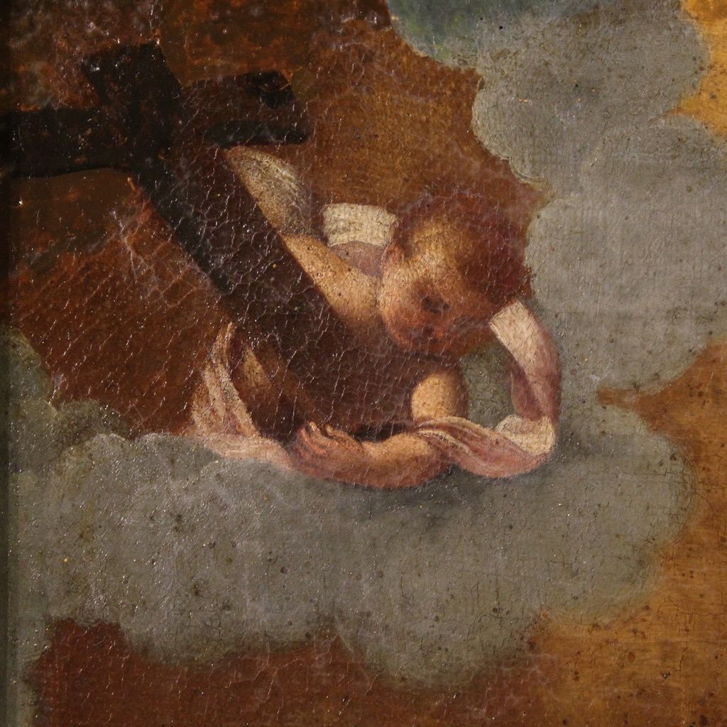 photo for sale Antiek Italiaans schilderij – Christus met engelen, 17e eeuw