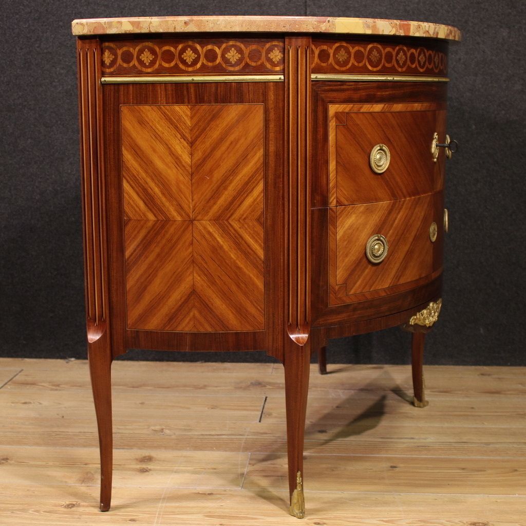 20th Century French Louis XVI Style Half Moon Commode photo Furniture