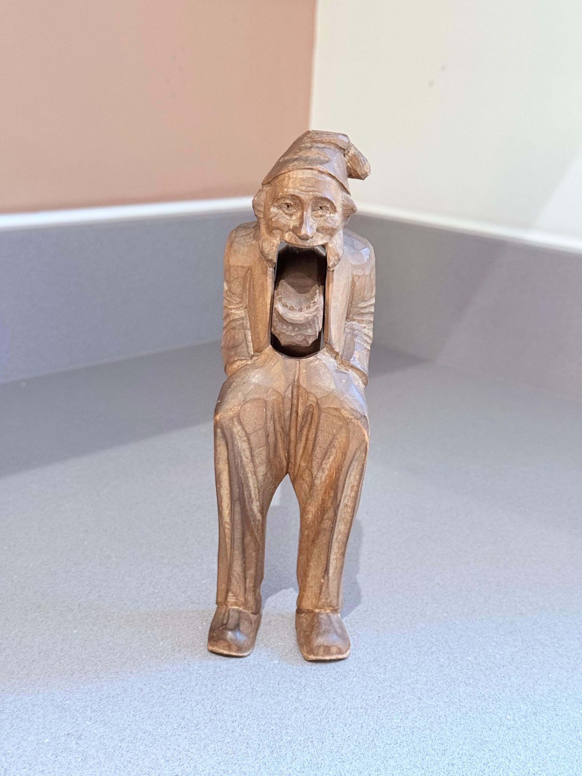 581.0 Antique Wooden Nutcracker Figure European Black Forest Hand Carved Lux Folk Art photo