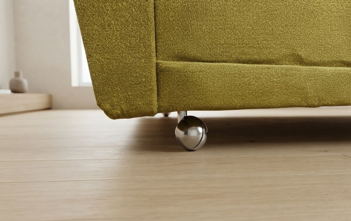 photo for sale Mid-Century Opvouwbare Slaapbank, Mosterd/Olijf Bekleding 3-zitter, Tsjechoslowakije, 208 × 100 × 65 cm