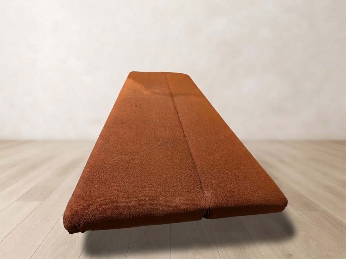Mid-Century opvouwbare slaapbank van Miroslav Navrátil, oranje bekleding, jaren 1960, Tsjecho-Slowakije, 186 × 60 × 72 cm photo 408.0