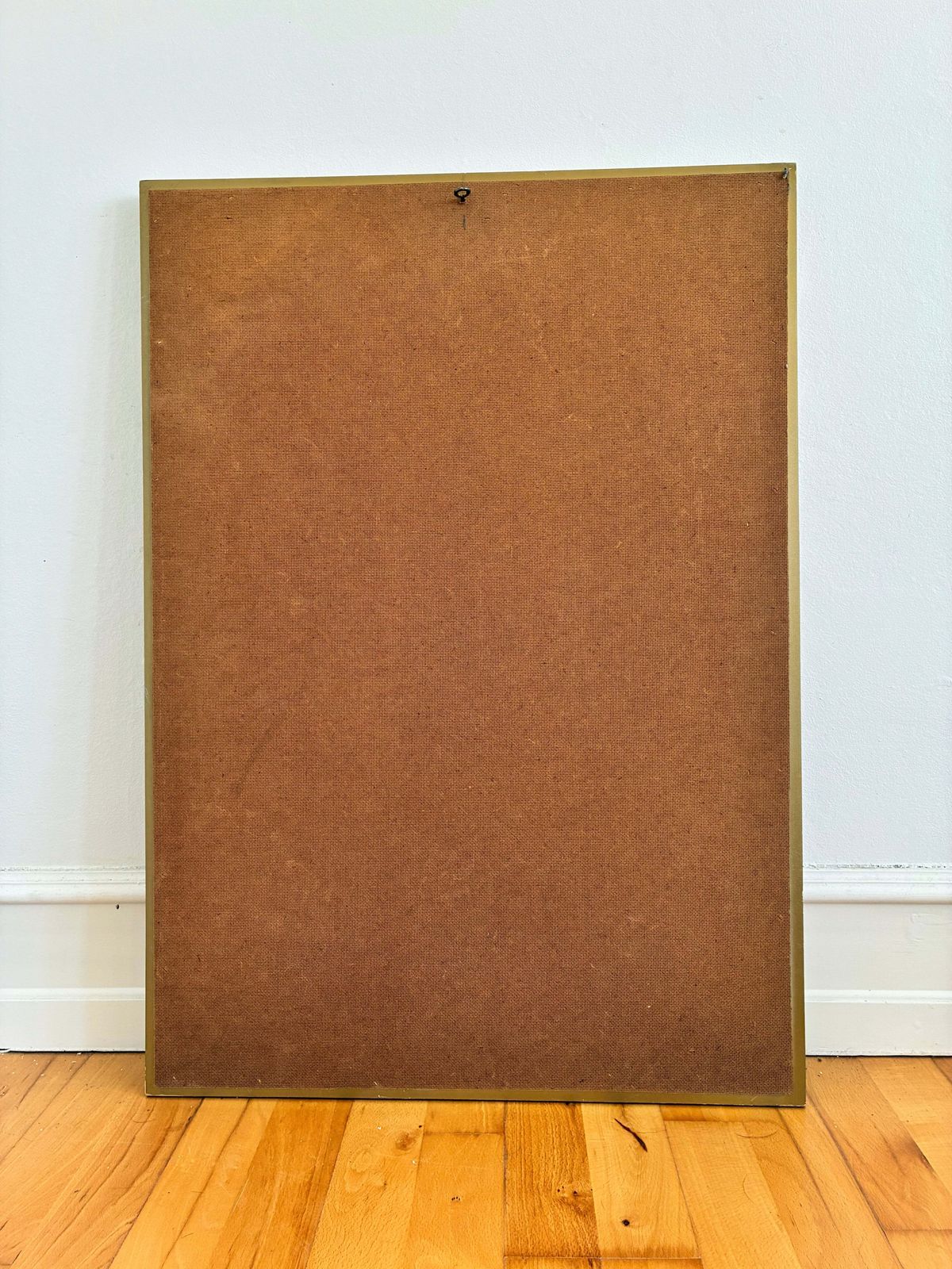 photo furniture Vintage Spaanse Venetiaanse stijl wandspiegel, rechthoekig, messing, jaren 1980, Hollywood Regency