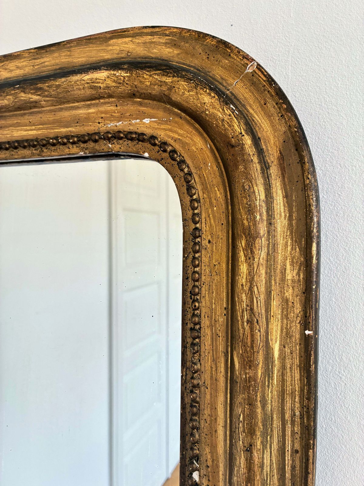 Grote antieke Franse Louis-Philippe spiegel in verguld hout - eind 19e eeuw photo furniture
