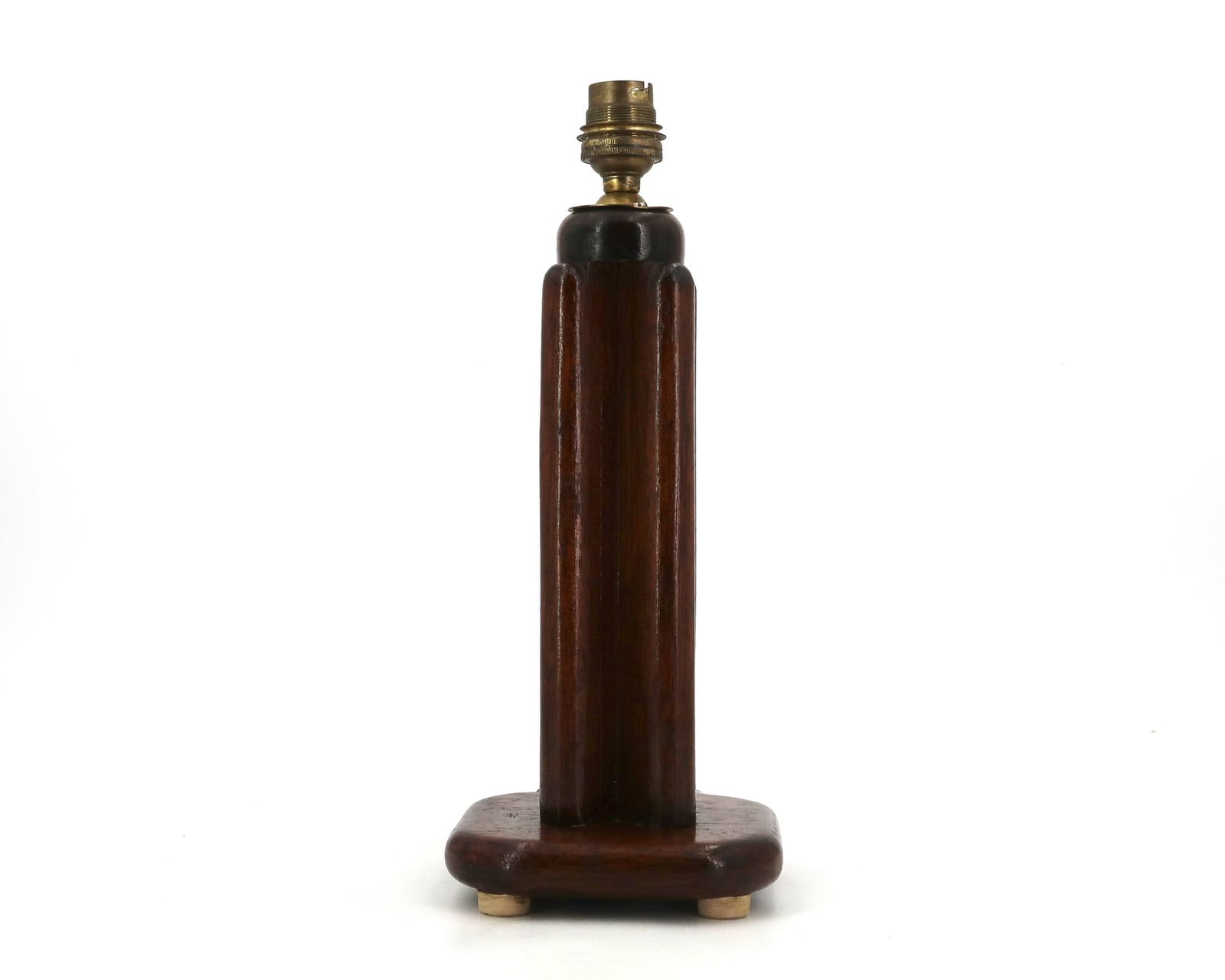 Lampe Art déco en bois sombre, années 1910