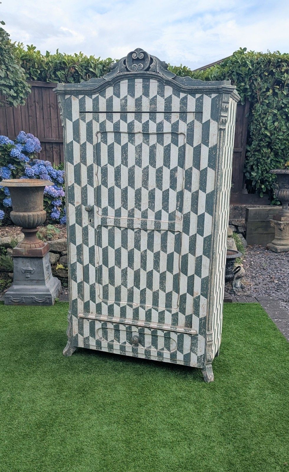 Mid Late 19th Century Italian Pine Painted Wardrobe Delivery Available 0366 photo for sale