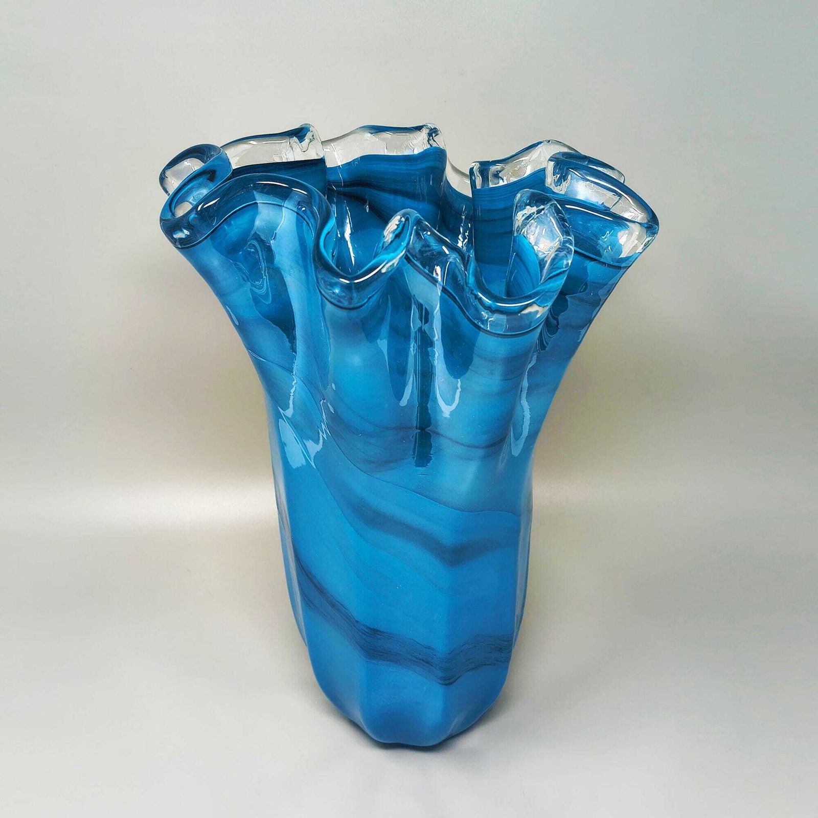 Vase « Fazzoletto » en verre de Murano, par Dogi, années 1970. Fabriqué en Italie photo 428.0