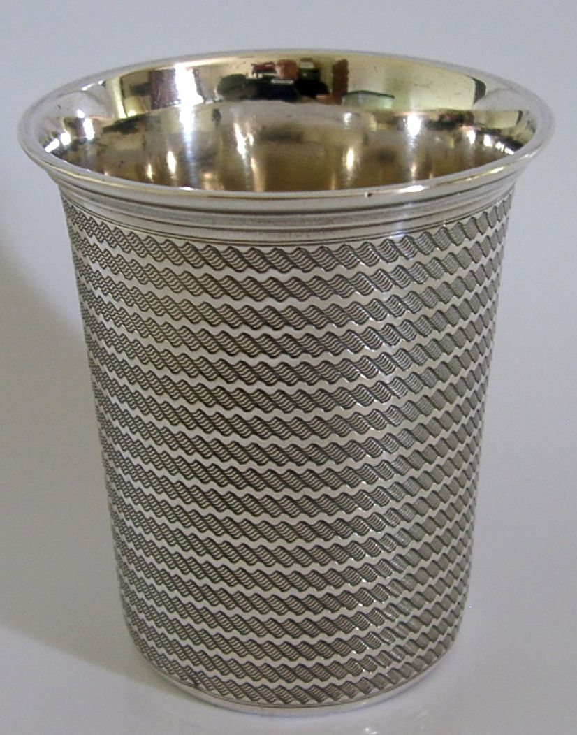Early German / Austrian 812 Solid Silver Beaker Cup C1840 Barware Antique 58g photo vinterior