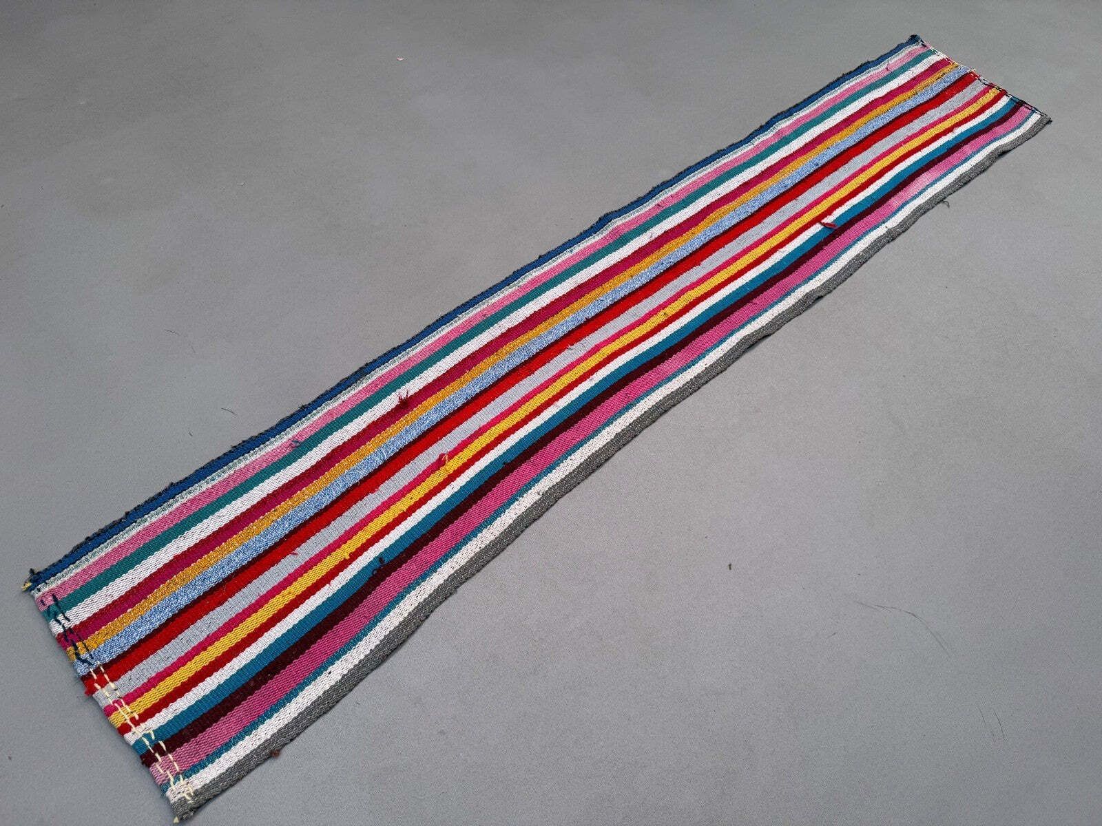 Smalle Kilim Loper 44x250 cm Shabby Chic, Vintage Turks Kelim 2570 photo for sale