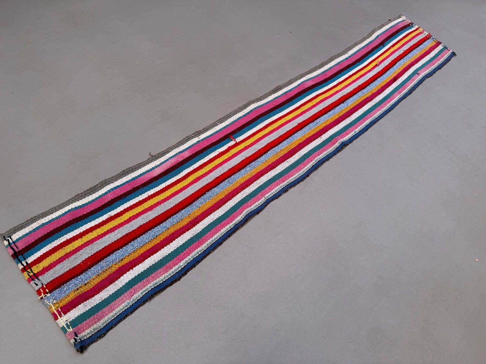 Narrow Kilim Runner 44x250 Cm Shabby Chic, Vintage Turkish Kelim 2570 photo Textiles