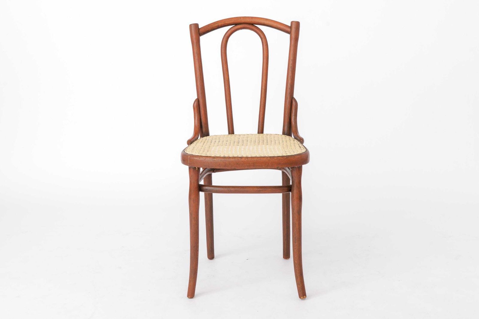 Antiek Bentwood-stoel in de stijl van Thonet No. 56 | Oostenrijkse rotan bistrostoel | jaren 1930