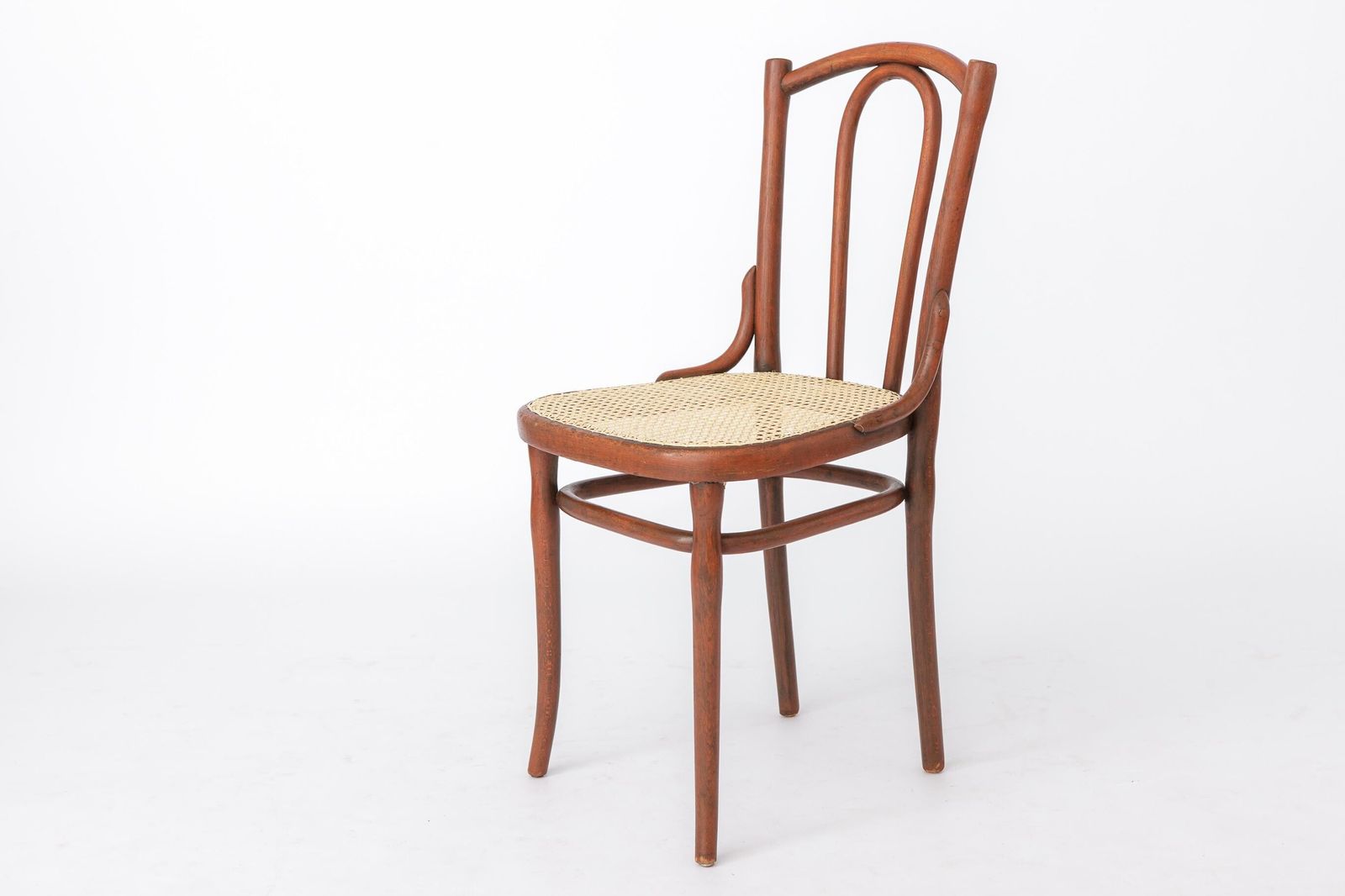 Antiek Bentwood-stoel in de stijl van Thonet No. 56 | Oostenrijkse rotan bistrostoel | jaren 1930 photo 359.0