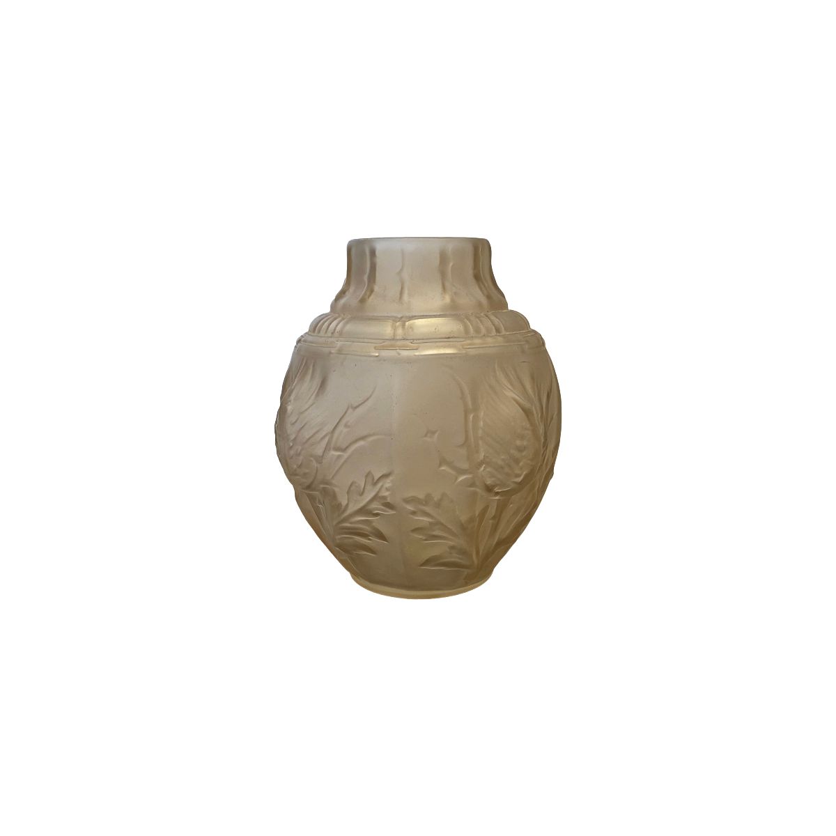 French Art Deco Glass Vase From The 1930s photo vinterior