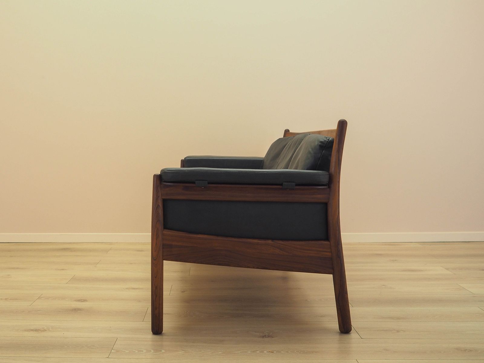 Three Seater Sofa By Gunnar Myrstrand For Källemo, Wood And Leather, 1960s photo Furniture