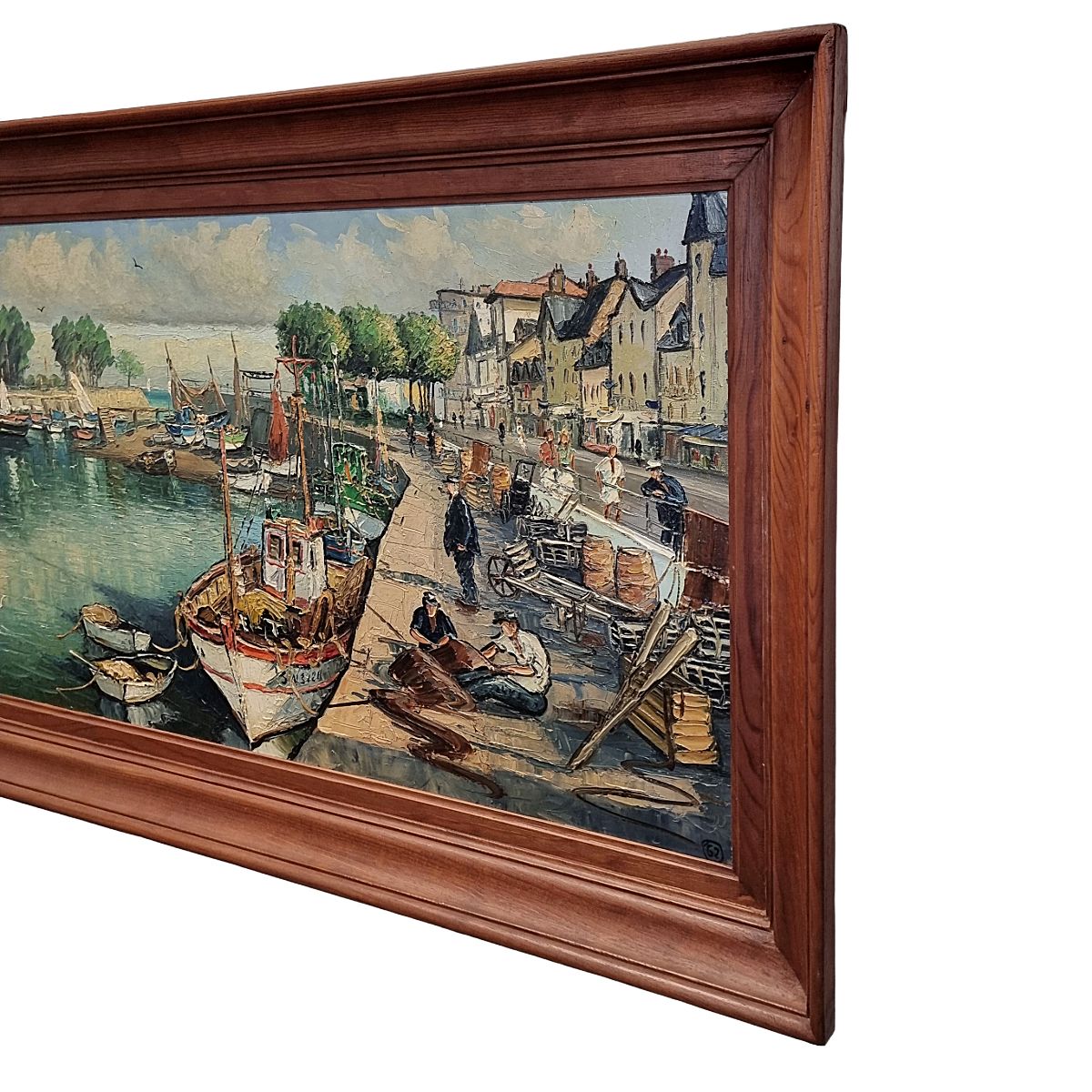 Vue de port de Georges Robert Mabille, huile sur toile photo for sale