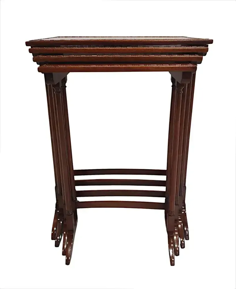 Prachtige set van vier Edwardiaanse inlegwerk tafeltjes photo buy