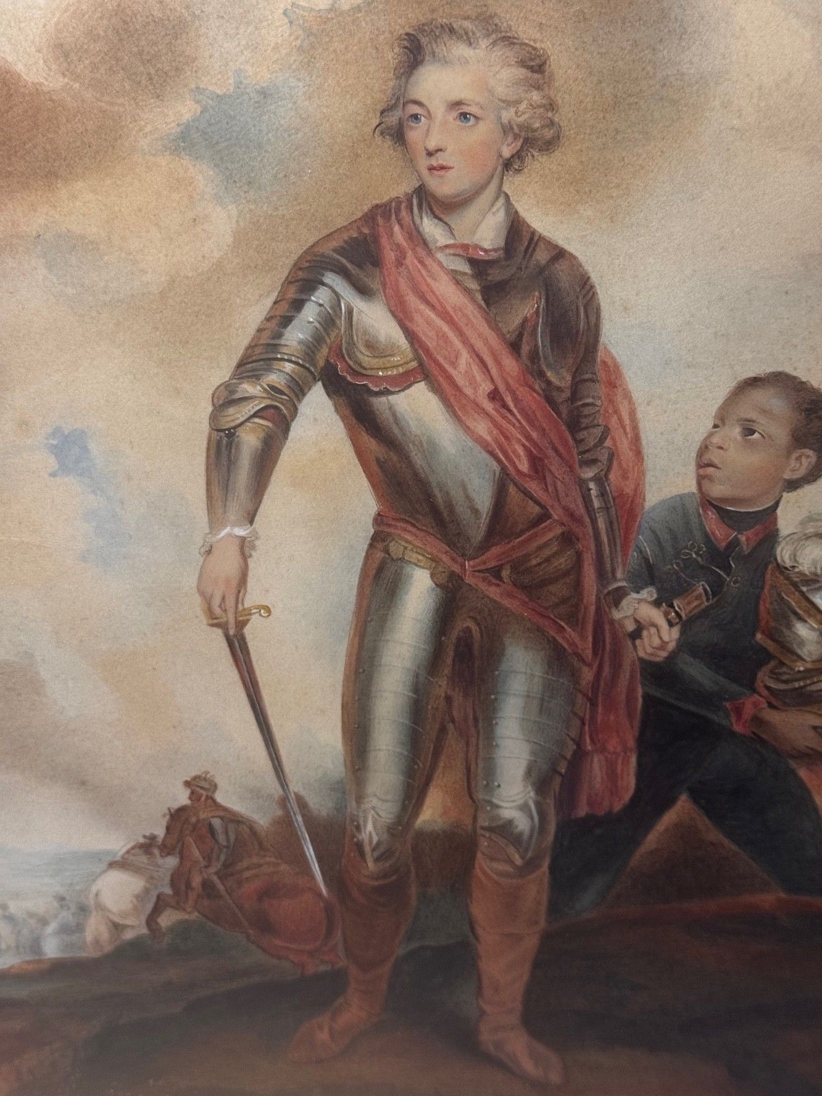 18th Century Painting Earl Charles Stanhope With Marcus Richard Fitzroy Thomas photo for sale