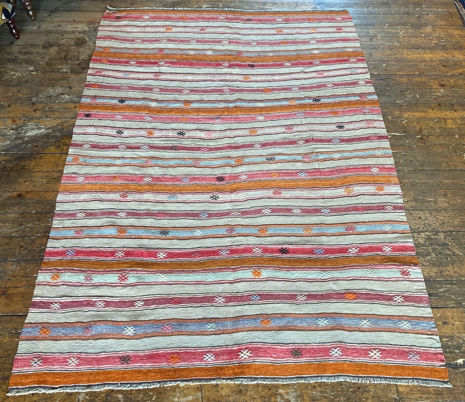 Vintage Anatolian Kilim 2.56m X 1.80m photo Textiles