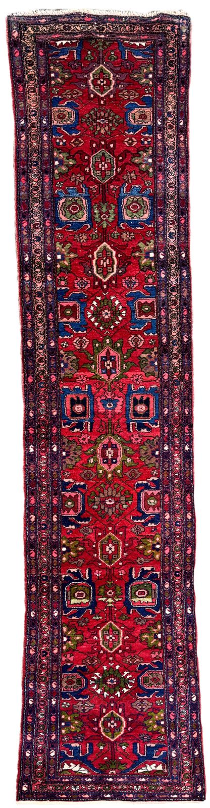 Antiek Hamadan loper 4,04 m x 0,84 m