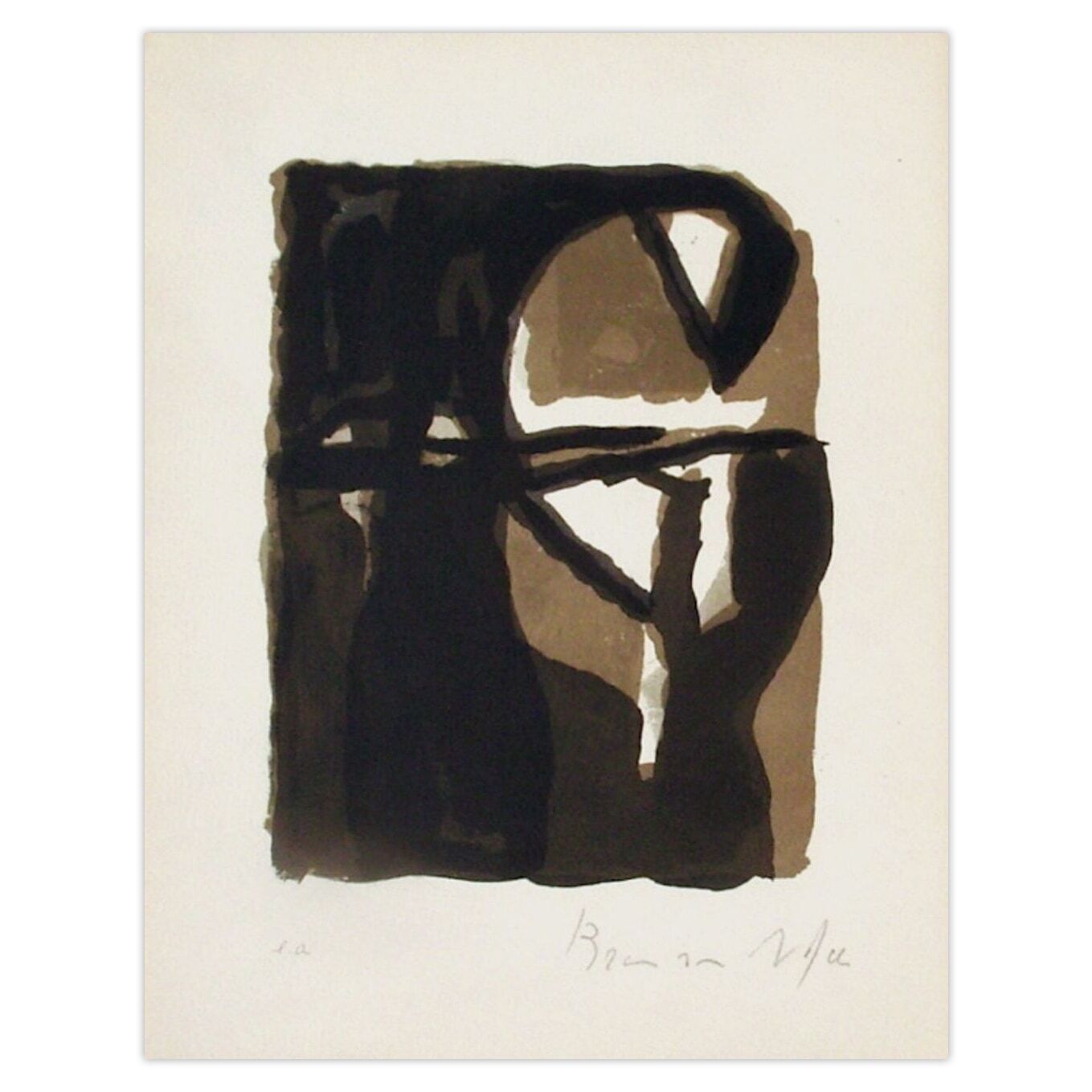 Bram Van Velde Gesigneerde Lithografie Mp 093 Le Crime D'une Nuit 1973