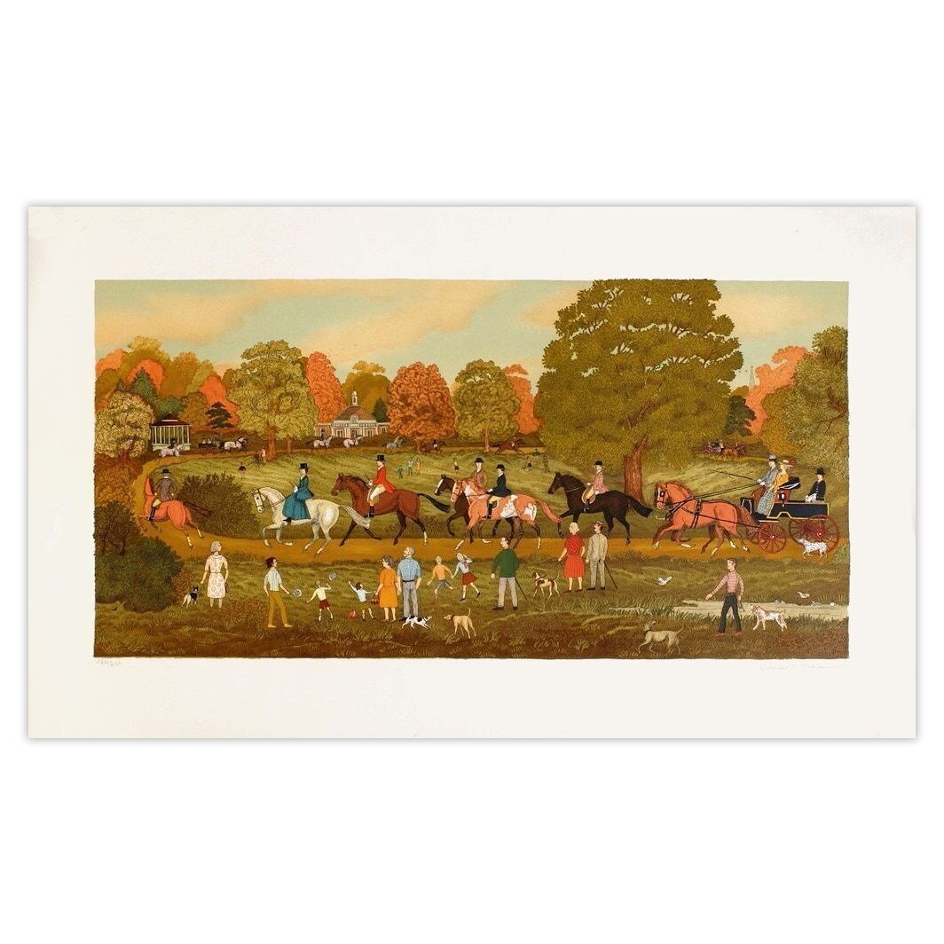 Vincent Haddelsey Gesigneerde Lithografie Dimanche à Hyde Park 1985