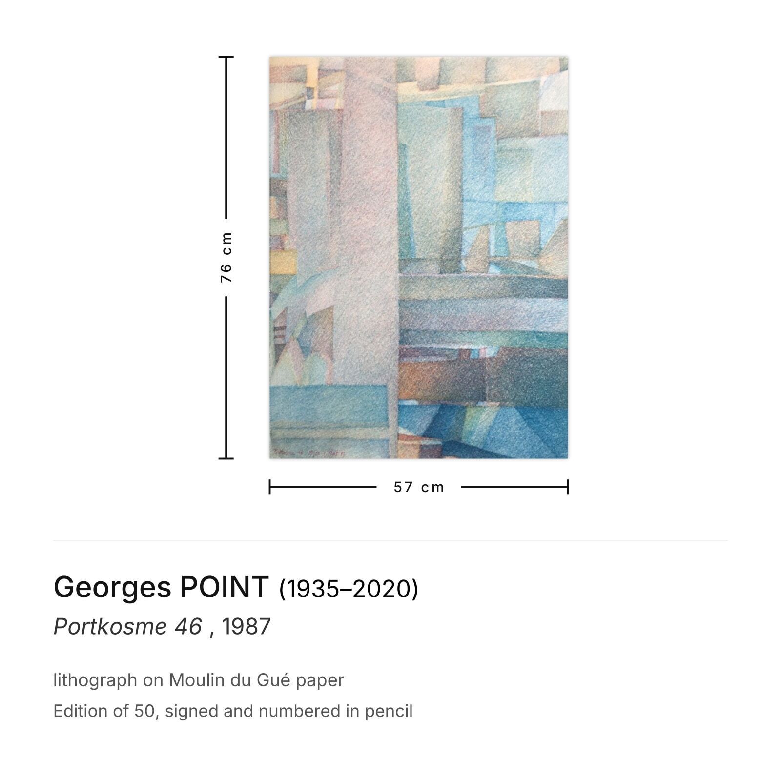 Georges Point Gesigneerde Lithografie Portkosme 46 1987 photo furniture