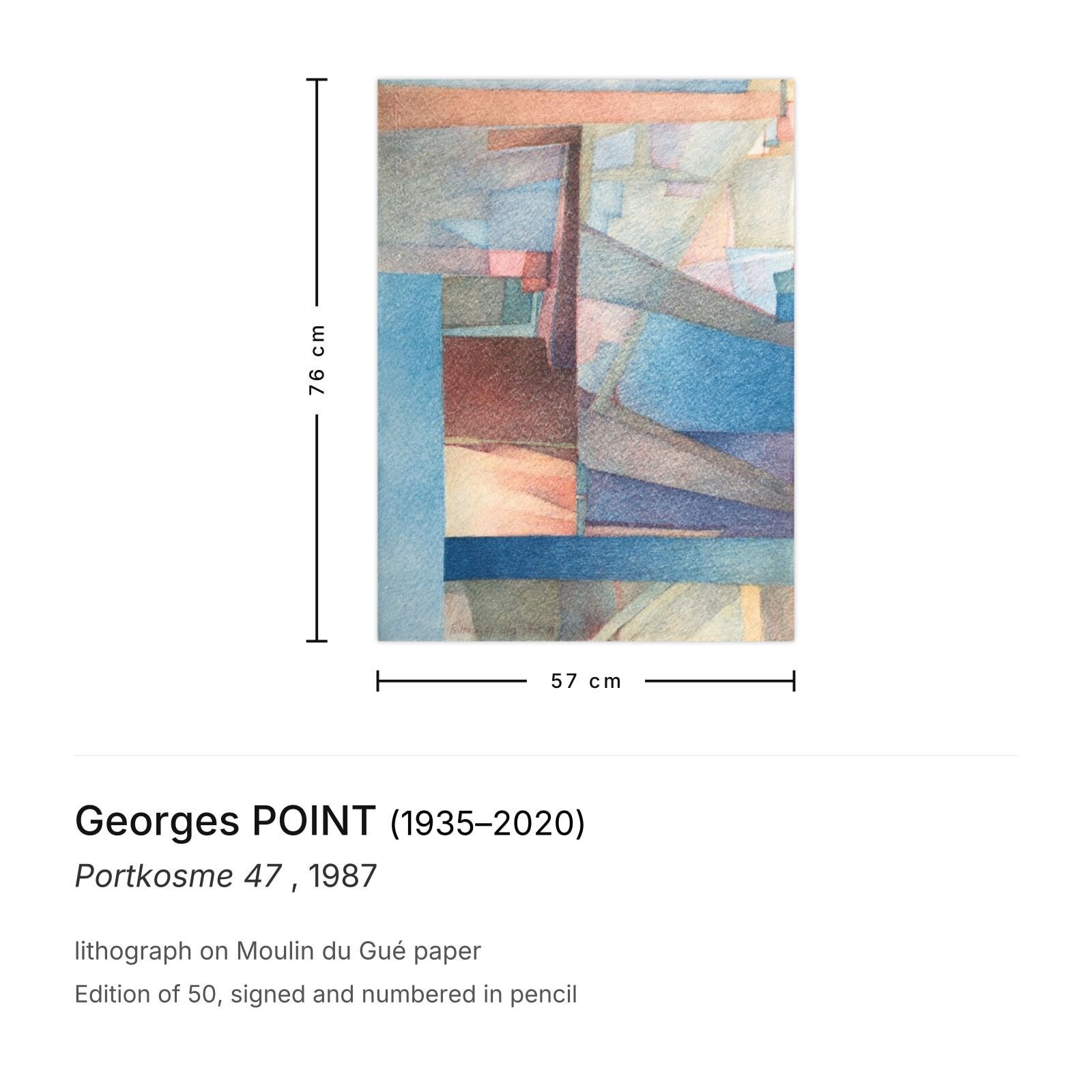 Georges Point Signed Lithograph Portkosme 47 1987 photo furniture