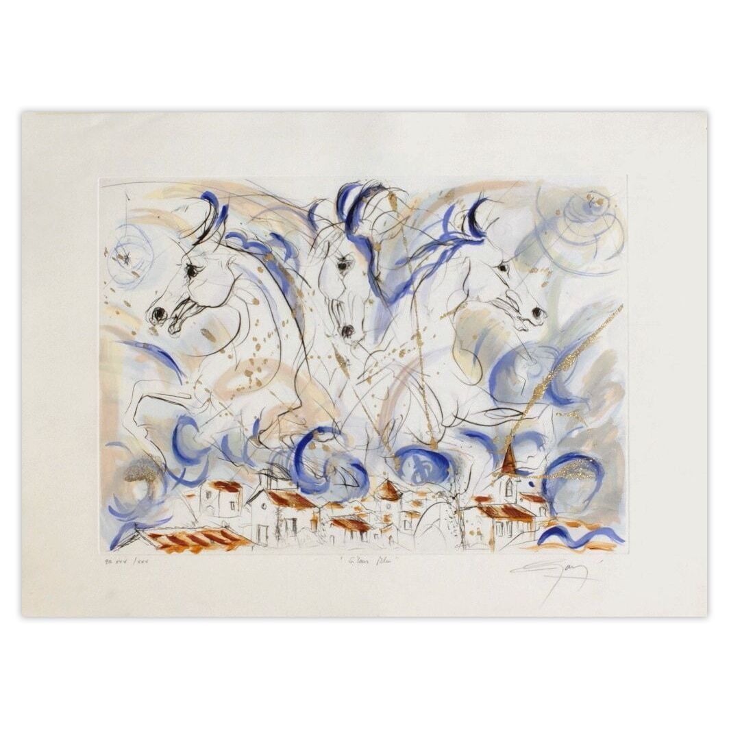 Jean Marie Guiny Gesigneerde Ets Silence Bleu 1990