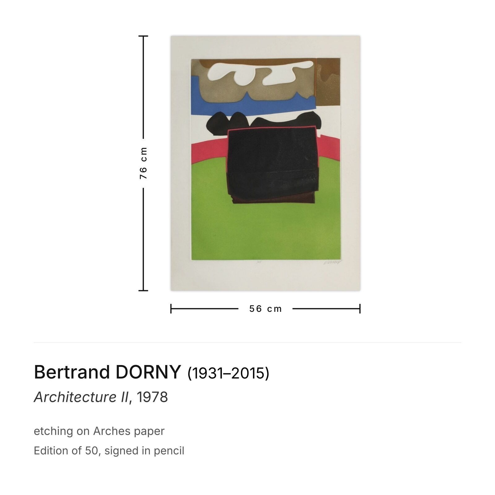 Bertrand Dorny Gesigneerde Ets Architecture II 1978 photo furniture