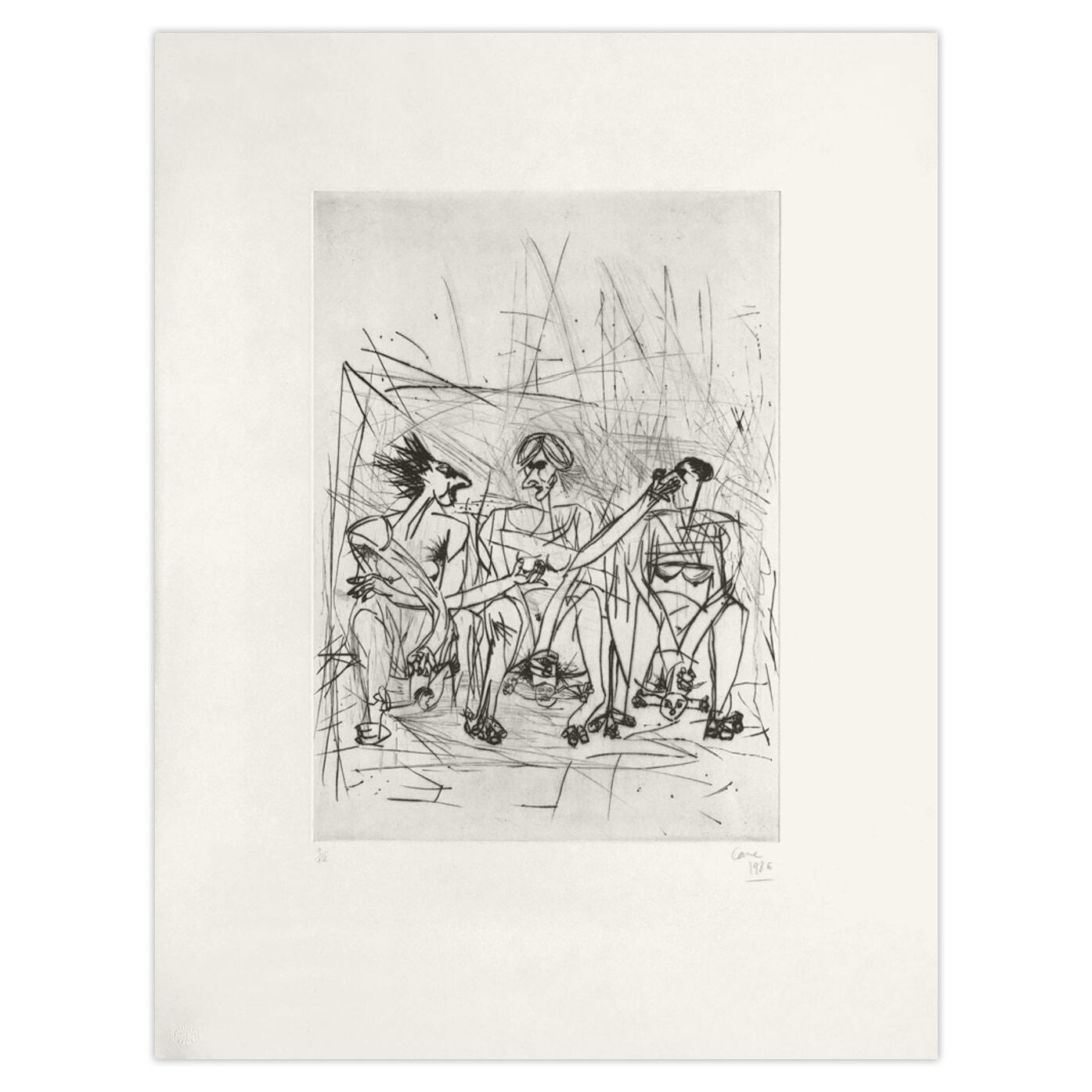 Louis Cane Signed Etching Accoucheuses (1er état) 1986
