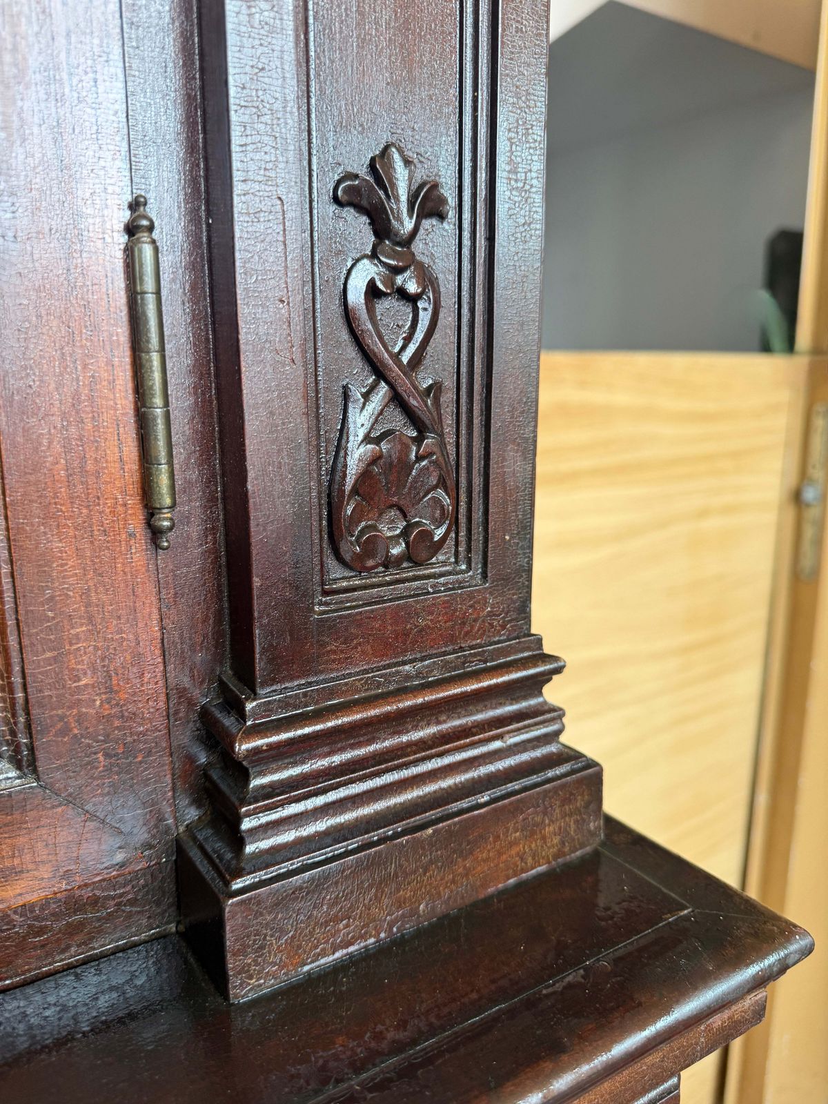 Antique Gothic Revival Mahogany Display Cabinet With Chest Of Drawers photo vintage