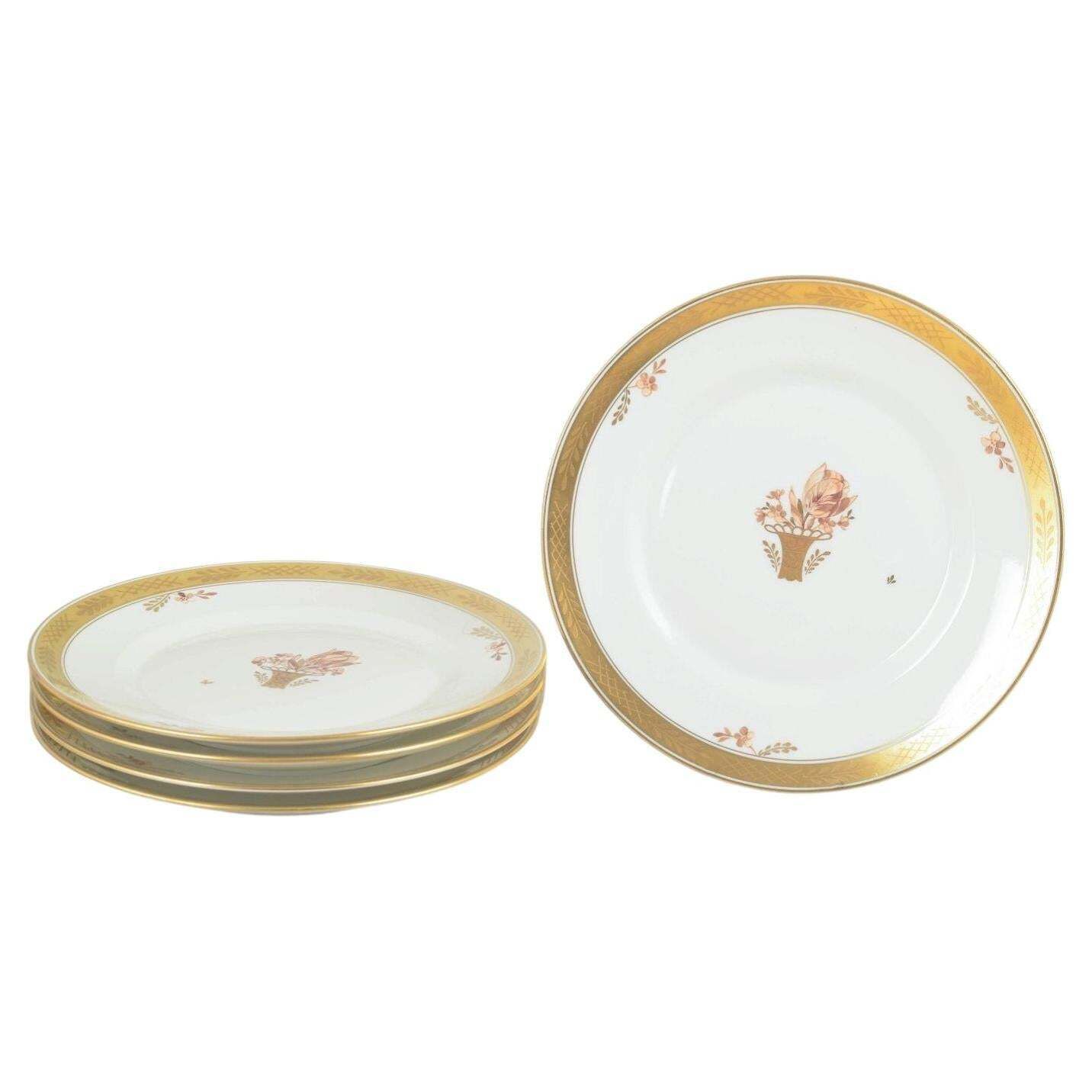 Royal Copenhagen Golden Basket. Set van 5 lunchborden in porselein.