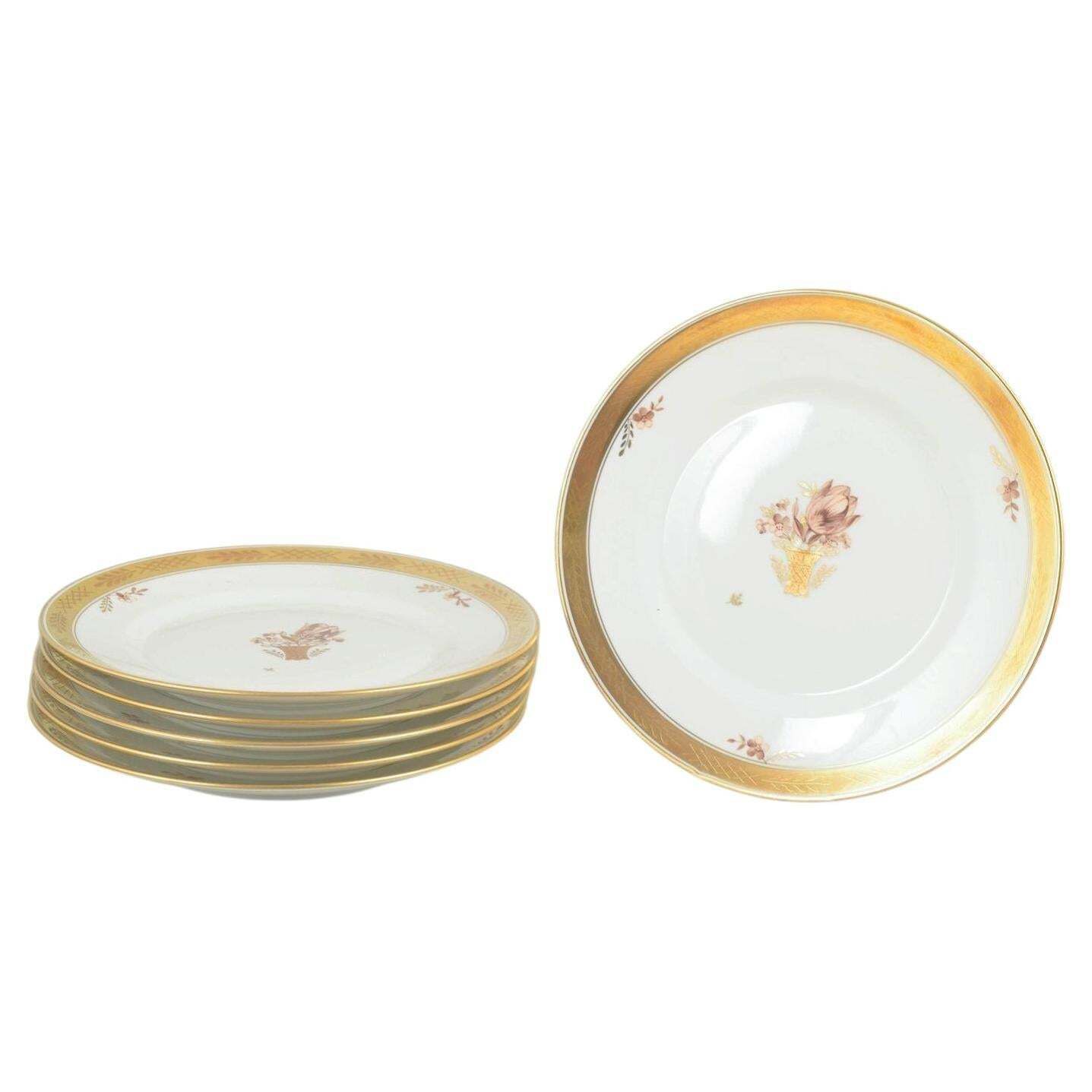 Royal Copenhagen Golden Basket. Set van 6 lunchborden in porselein.